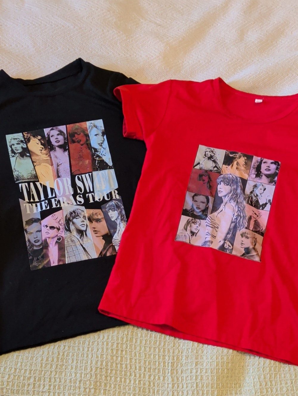 Taylor Swift Two-Pack Graphic Tees in Black and Red